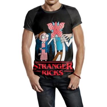 Imagem de Camiseta Raglan Masculina Rick E Morty Stranger Things Re611 - smoke, 