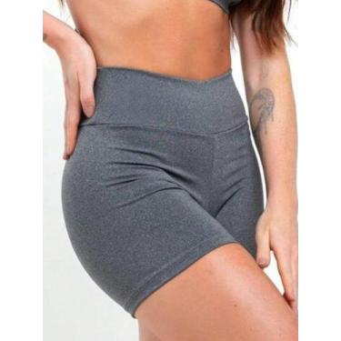 Imagem de Shorts meia coxa fitnes ciclista cós duplo feminina cintura alta ideal