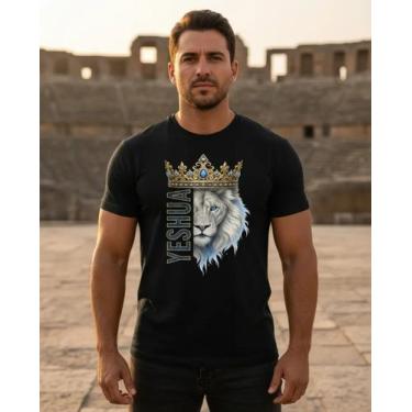 Imagem de Camisa camiseta masculina algodão yeshua leão de Judá Jesus - Dog's, P