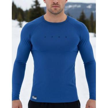 Imagem de Camiseta Manga Longa Térmica, Dry Fit Poliamida, Uv - FYNE fIT, Azul, 
