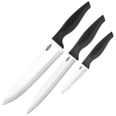 Imagem de Conjunto De Facas Com 3 Peças Cross Preto - 2556-309 - Brinox