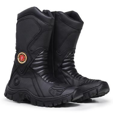 Imagem de Bota Motociclista Masculina Cano Alto Zíper Conforto