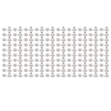 Imagem de ZJchao 100 Pares de Rebites de Couro, Pinos de 0,16 X 0,24 X 0,33 pol. M3 de Aço Inoxidável, Rebites de Cabeça Redonda Plana e Parafusos, Instalação Eficiente para Projetos