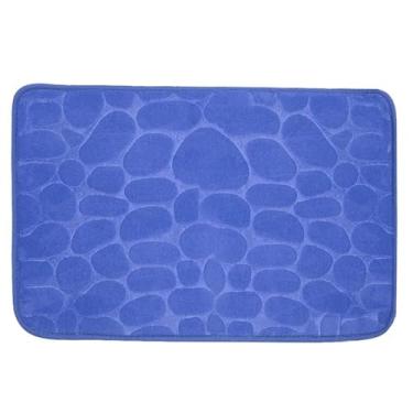 Imagem de Kit 1-4 Tapete de Porta Para Banheiro Macio Antiderrapante para Sala e Quarto 60x40cm(Azul Claro)