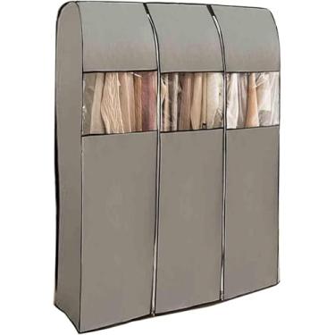 Imagem de Capas De Vestuário Para Cabideiro Pendurado Em Roupas, Sacos De Vestuário Com Janela Transparente E Zíper Para Armário, Para Lavagem A Seco, Armazenamento Doméstico, Grey, 100cm/39in
