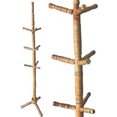 Imagem de Cabideiro, Cabideiro Mancebo Arara de Roupas 10 Ganchos em Madeira Cabide Organizador dDe Roupa, 165×30cm(Mel)