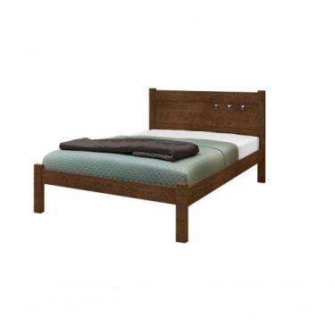Imagem de Cama Casal 138 Framar Paola Malbec 100% MDF Estrado Madeira - FRAMAR M