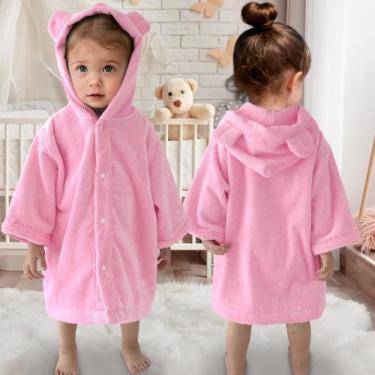 Imagem de Toalha de bebê com capuz VOOVA & MOVAS com orelha de urso rosa