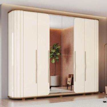 Imagem de Guarda Roupa Casal Premium Ambiente 6 Portas Off White Nature - Henn -