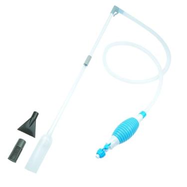 Imagem de Fecsam Trocador de água de aquário com mangueira de silicone (1,6 m), acessórios de aspirador de pó sifão de aquário para limpeza de cascalho e areia