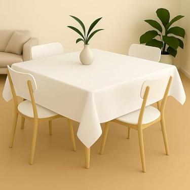 Imagem de Toalha de Mesa Retangular 6 Lugares Oxford Decorativa para Cozinha Sala de Jantar (branco)