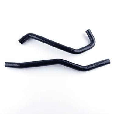 Imagem de XAJINGSU Kit de mangueira de refrigeração de radiador de silicone ATV compatível com Yamaha Raptor 700 2006-2011, 2 peças, 11 cores (preto brilhante)