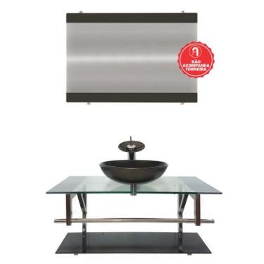 Imagem de Gabinete de Vidro 90cm para Banheiro Itália - EKASA, Ouro Envelhecido