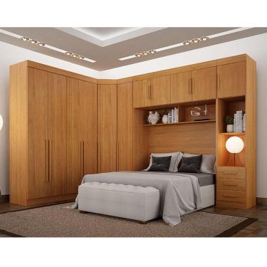 Imagem de Quarto De Casal Modulado 11 Portas Orion Ambiente Cinamomo - Leifer Móveis