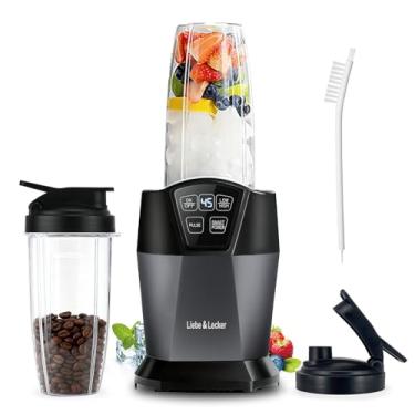 Imagem de Liebe&Lecker Liquidificador Bullet Com Pico De 1200 W, Liquidificador Potente Com Tecnologia Inteligente Para Smoothies, Frutas Congeladas Misturadas Para Smoothies, Com Dois Copos Para Viagem De 28