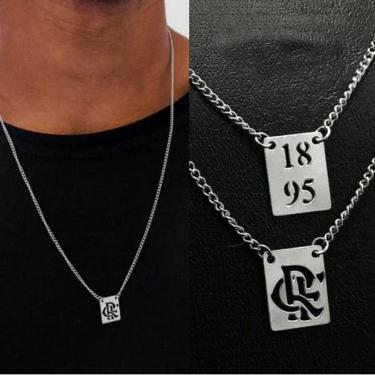 Imagem de Cordão Corrente Escapulário Masculino Feminino Flamengo Aço Antialérgico-Unissex