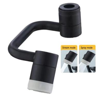 Imagem de Extensor de torneira, aerador, giratório de 1080, latão sólido, preto 