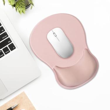 Imagem de Mouse pad ergonômico com suporte - mousepad de escritório com base antiderrapante para jogos/desktop/latop/alívio da dor (champanhe)