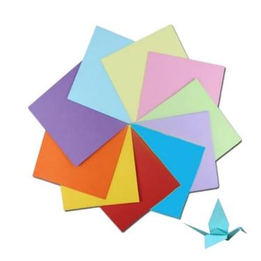Imagem de Papel colorido 70gsm A4 cartão colorido, 100 folhas de papel de origami para bricolage feito à mão, decoração de recortes, material de volta às aulas