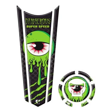 Imagem de Adesivo Faixa Gravata Tanque E Bocal Moto Resinado Verde