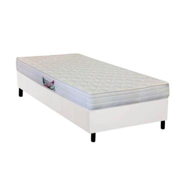 Imagem de Cama Box Solteiro: Colchão Espuma Herval Ag65 Firme Frontier + Base Crc Courano White(88X188)