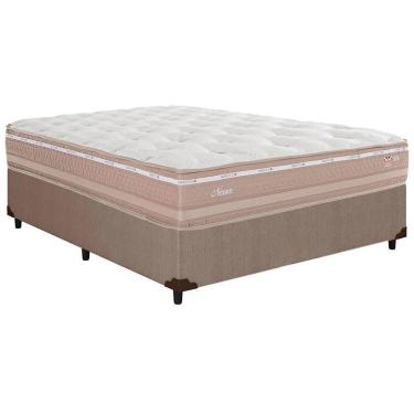 Imagem de Cama Box Casal: Colchão Molas Herval Maxspring Nesser + Base Crc Courano Clean(138X188)
