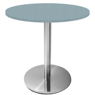 Imagem de Mesa Beta Inox 75 Cm altura Disco Redondo Tampo Mdp Redondo 70 Cm Largura X 2,50 Cm Altura Cinza