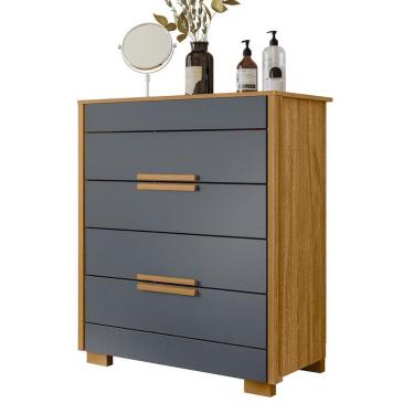 Imagem de Cômoda Dhara 4 Gavetas Freijó Cinza - Moval Freijó Cinza