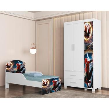Imagem de Conjunto de Quarto Infantil Lívia Com Mini Cama + Guarda Roupa. (Homem Aranha 14)