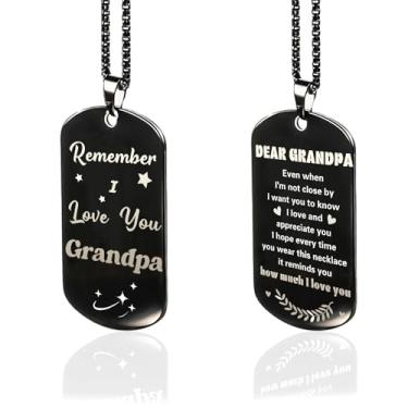 Imagem de EGHTvmok Presentes de Natal para vovô para vovô, Natal, aniversário personalizado, avós, dia dos pais, presente de neta, neto, dia dos namorados, colar de corrente com etiqueta de cachorro