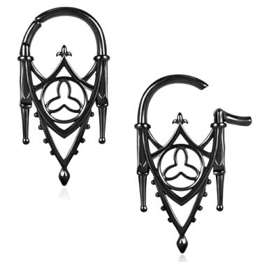 Imagem de Atomhole Ganchos góticos de peso de orelha, 2 peças de aço inoxidável, alargadores de orelha, alargador de orelhas, hipoalergênico, piercing corporal, joia, Metal, Sem Pedra Preciosa