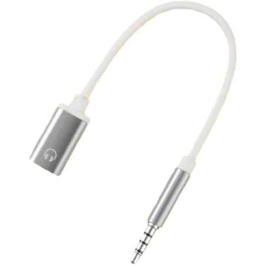 Imagem de Cabo de áudio branco de 3,5 mm macho para fêmea tipo C, cabo analógico, conversor tipo C, adaptador de fone de ouvido compatível com leitores de MP3, leitores de CD, laptops, tablets, fones de ouvido