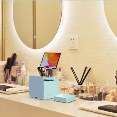 Imagem de Suporte Para Telemóvel De Mesa | Suporte Ajustável E Dobrável,Base para Telemóvel com Caixote do Lixo | para Escritório Secretária Casa Mesa Transmissão de Vídeo em Direito Mulheres