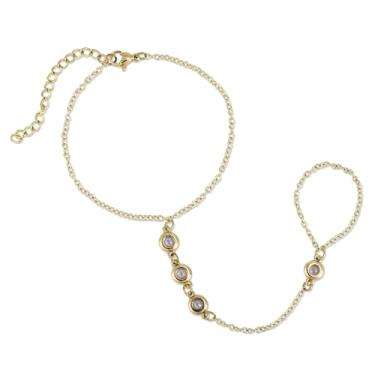 Imagem de Pulseira feminina de material premium, pulseira de corrente de mão, material premium, corrente de mão, anel de dedo para mulheres, presente moderno, acessórios de joias