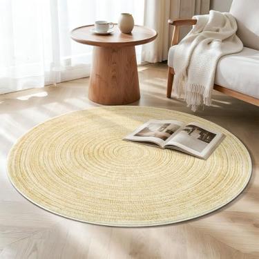 Imagem de Asrug Tapete redondo de 1,2 m, para sala de jantar, 1,2 m, antiderrapante, lavável à máquina, tapetes circulares para sala de estar, cozinha, quarto, berçário, entrada, sala de jogos, casa de fazenda