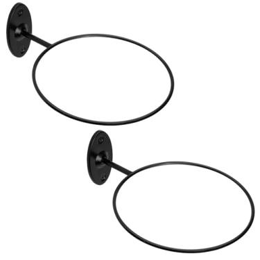 Imagem de Lauvee Suporte de parede de basquete, suporte oval grande de metal preto, suporte de bola para basquete, futebol, vôlei, exibição de basquete para homens, organizador de acessórios esportivos