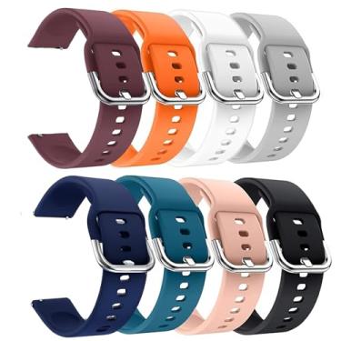 Imagem de XINGMALY Pacote com 8 pulseiras de silicone para relógio AKUMAKA G39/T90/209DK, DEKELIFE G39 PRO/C28/C29/DK-29/AK57, pulseiras esportivas macias e confortáveis para smartwatch masculino e feminino