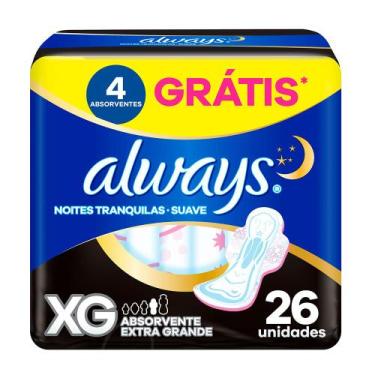 Imagem de Absorvente Always Noturno Suave Xg Com 26 Unidades