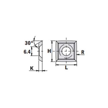 Imagem de Facas de carboneto sólido (4/30) R = 100 mm 15 x 15 x 2,5 mm HW-K1920