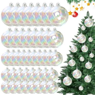 Imagem de Blurap 50 peças de bolas de ornamentos iridescentes multitamanhos transparentes enfeites de Halloween enfeites de plástico bola de natal para caldeirão de bruxa bola iridescente borbulhante para festa