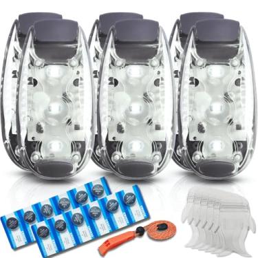 Imagem de Amzonly 6 luzes de navegação, luzes de popa para caiaque de barco, kit de luzes de segurança operadas por bateria para caiaque noturno, alta visibilidade, apito de segurança de barco incluído, 12