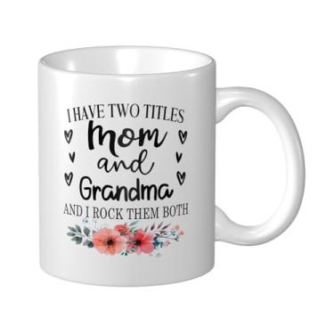 Imagem de Fenmshairy Caneca de café engraçada de cerâmica para mãe e avó, caneca promovida à vovó, presente de parabéns para gravidez, presente de aniversário de ação de graças de Natal para mamãe, nova avó,