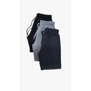 Imagem de Kit 3 Shorts Moletom Masculina Bermuda Academia Esporte - Jinkingstore
