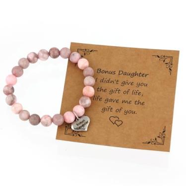 Imagem de Pulseira de presente de aniversário de casamento para filha enteada bônus para ela, One Size, Generic, Sem Pedra Preciosa