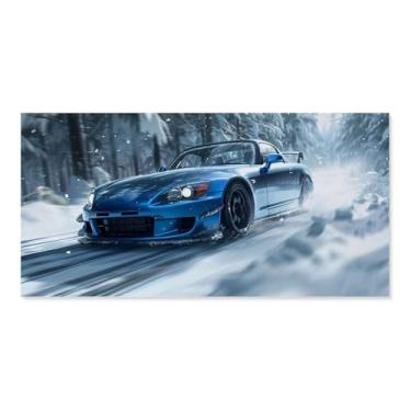 Imagem de HouLaiZhe Snow S2000 Extreme Speed Sports Posters Tela Estética Decoração de Quarto Pintura de Parede Impressões Sala de Galeria Decoração de Parede para Quarto Sala de Estar Escritório 24 x 48