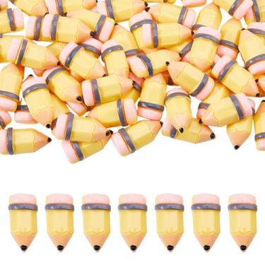 Imagem de DICOSMETIC Amuletos de cabochão para lápis, 70 peças, retalhos de resina fofos, mini berloques de resina de volta às aulas grande berloque de slime para professores, cabochão a granel para capa de
