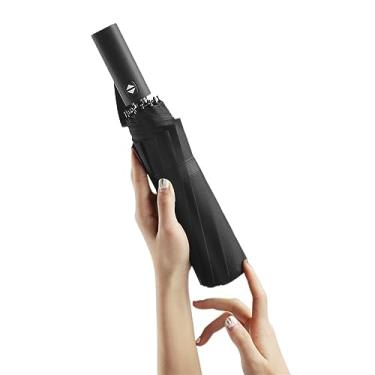 Imagem de Guarda-chuva automático grande, dobrável, impermeável, à prova de vento, forte, ensolarado e chuvoso para homens