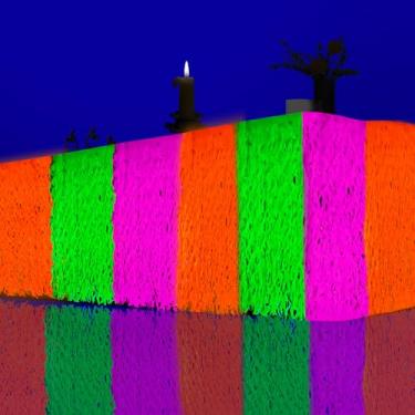 Imagem de Pacote com 2 saias de mesa neon brilham, 0,8 m x 2,7 m fluorescente, ondulado, metálico, folha, franja, cabine fotográfica, espaço que brilha no escuro, suprimentos para decoração de mesa - laranja