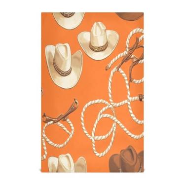 Imagem de Qilmy Conjunto de toalhas de prato de cozinha chapéu de cowboy 6 peças toalhas de cozinha de secagem conjunto de presente para secagem limpeza cozinhar assar 1032