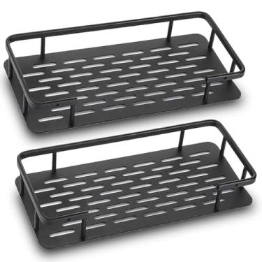 Imagem de Kit Suporte para Porta Shampoo Prateado e Dourado, Prateleira Organizador para Banheiro com Adesivo(1,Preto)